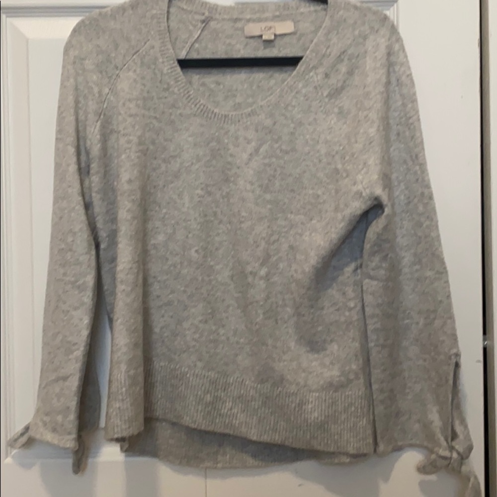 Loft sweater with ties at wrists